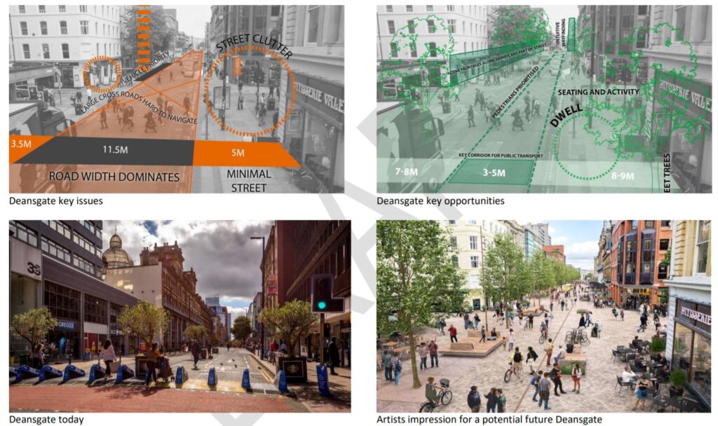How Deansgate might change, according to the strategy document.