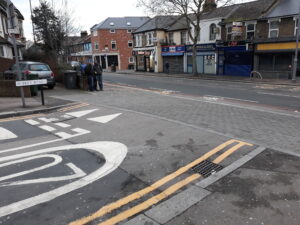 Continuous footway example in Waltham Forest