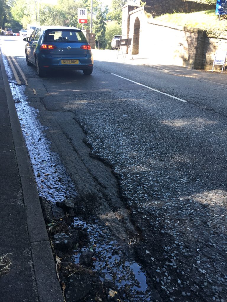 Pot hole on Station Road Marple