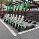 Picture of a row of escooters for hire